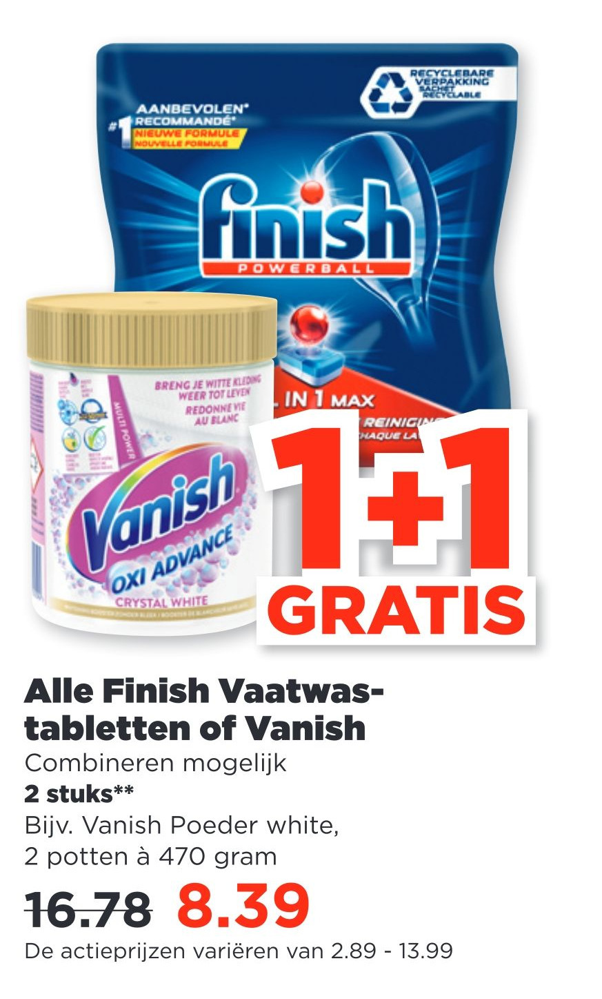 Alle Finish Vaatwas Tabletten Of Vanish Aanbieding Bij Plus