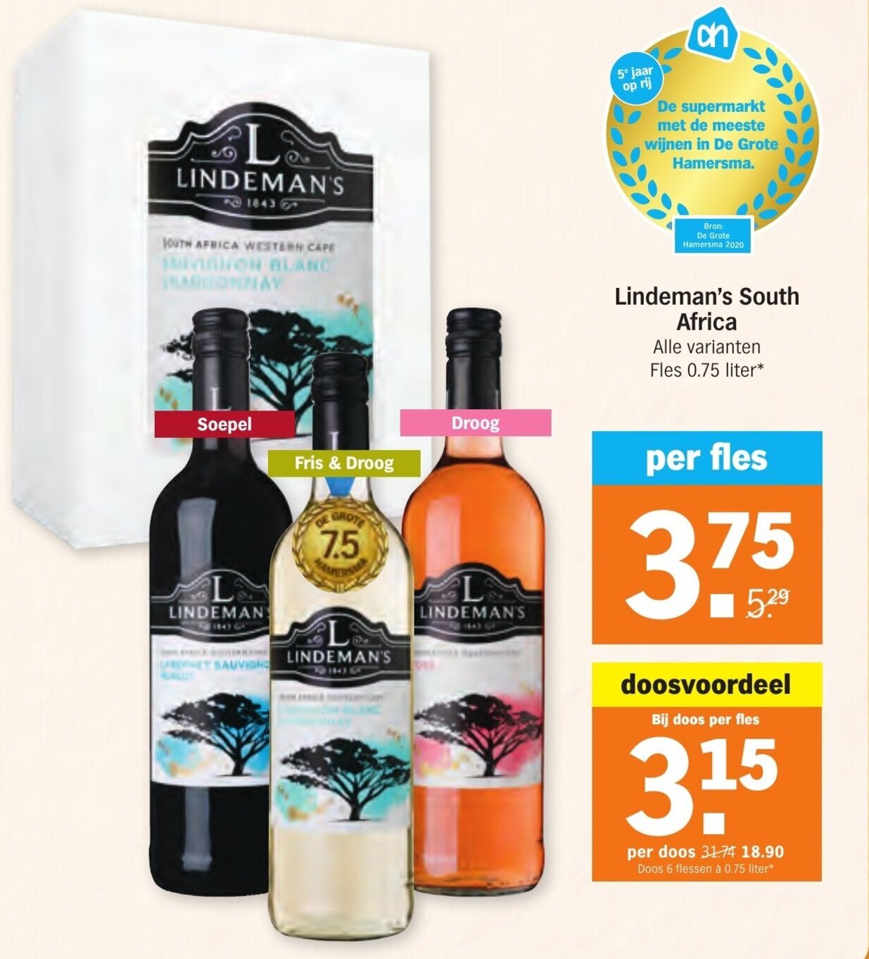 Lindeman S South Africa 750ml Aanbieding Bij Albert Heijn