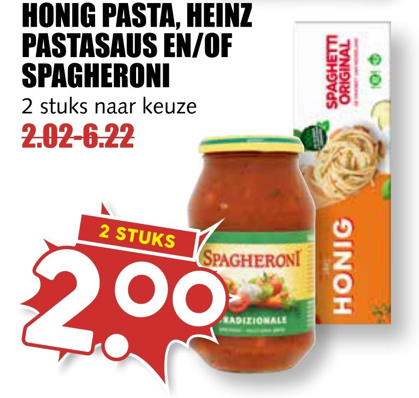 Honig Pasta Heinz Pastasaus En Of Spagheroni Aanbieding Bij MCD Supermarkt