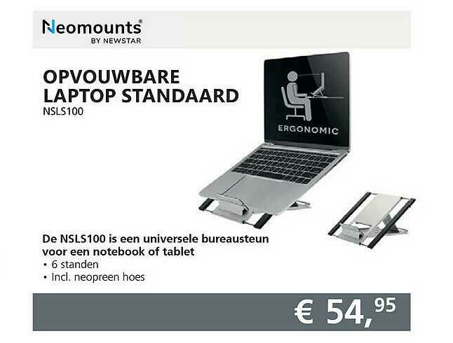 Neomounts By Newstar Opvouwbare Laptop Standaard NSLS100 Aanbieding Bij