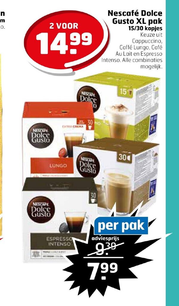 Nescafe Dolce Gusto Xl Pak Voor Kopjes Aanbieding Bij Trekpleister