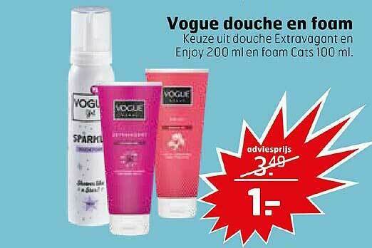 Vogue Douche En Foam Aanbieding Bij Trekpleister