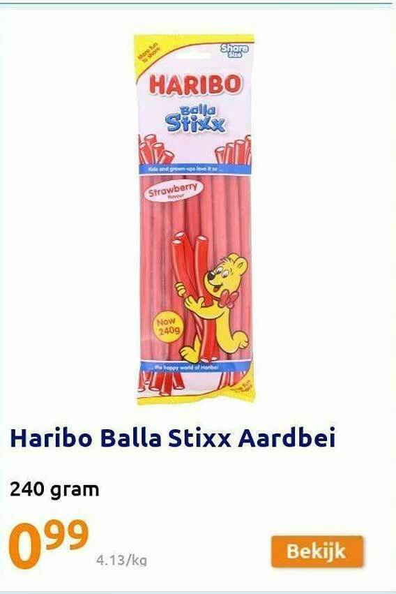 Haribo Balla Stixx Aardbei Aanbieding Bij Action