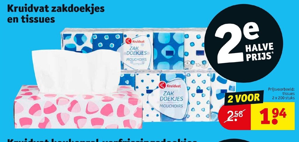 Zakdoekjes En Tissues Aanbieding Bij Kruidvat