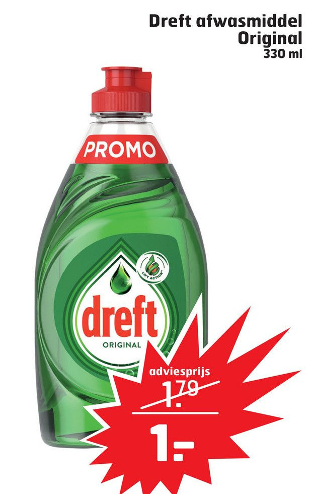 Dreft Afwasmiddel Original Ml Aanbieding Bij Trekpleister