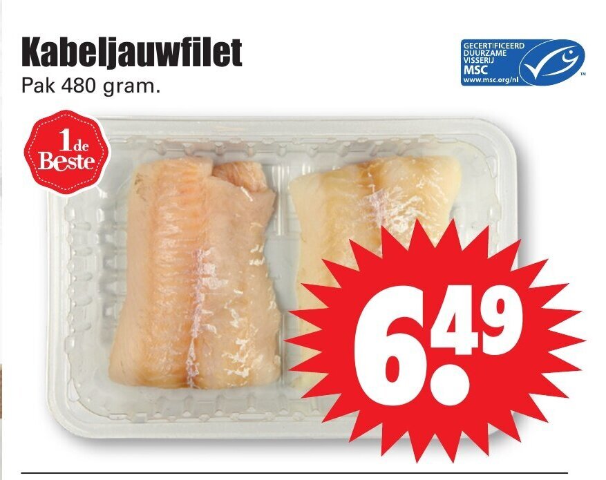 Kabeljauwfilet Pak Gram Aanbieding Bij Dirk