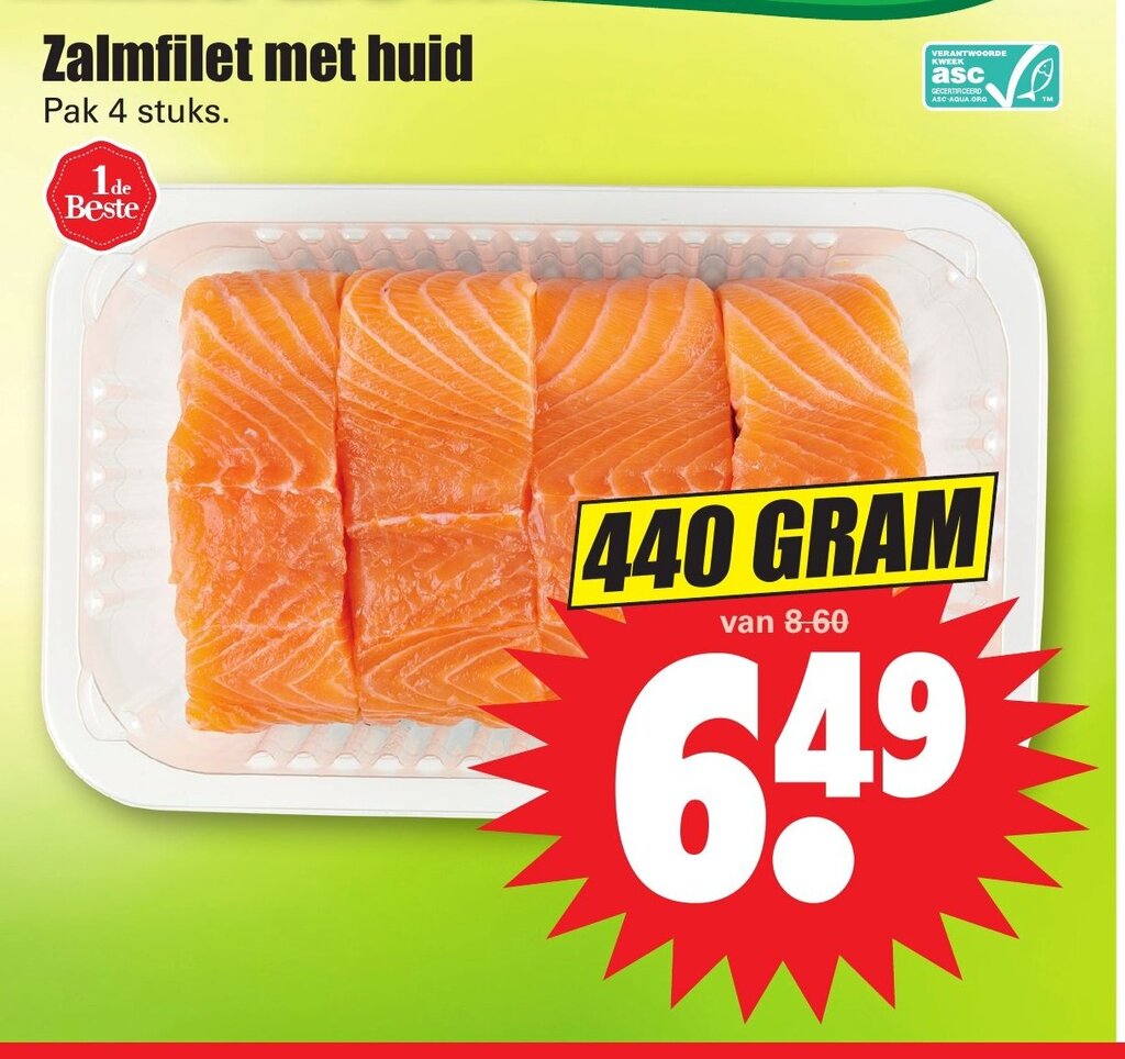 Zalmfilet Met Huid Pak Stuks Gram Aanbieding Bij Dirk