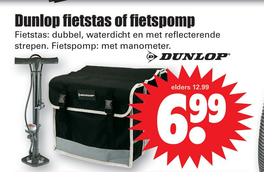 Dunlop Fietstas Of Fietspomp Aanbieding Bij Dirk