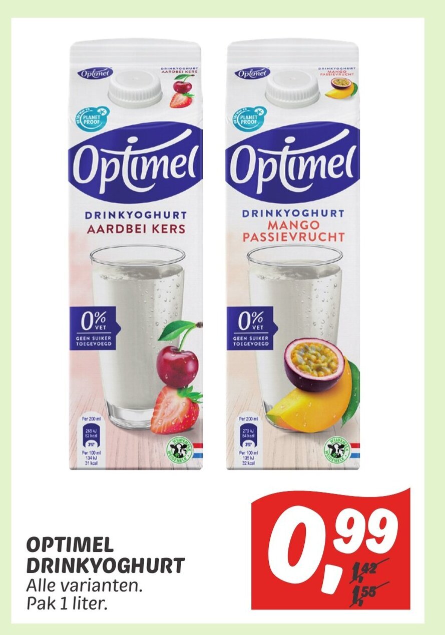 Optimel Drinkyoghurt Pak 1 Liter Aanbieding Bij Dekamarkt