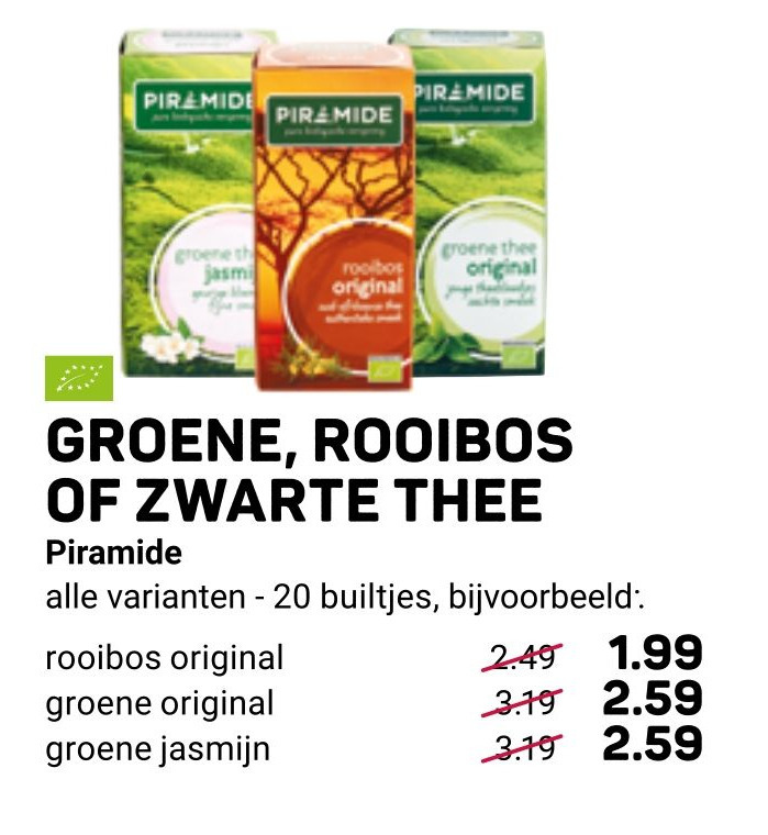 Groene Rooibos Of Zwarte Thee Piramide Aanbieding Bij Ekoplaza