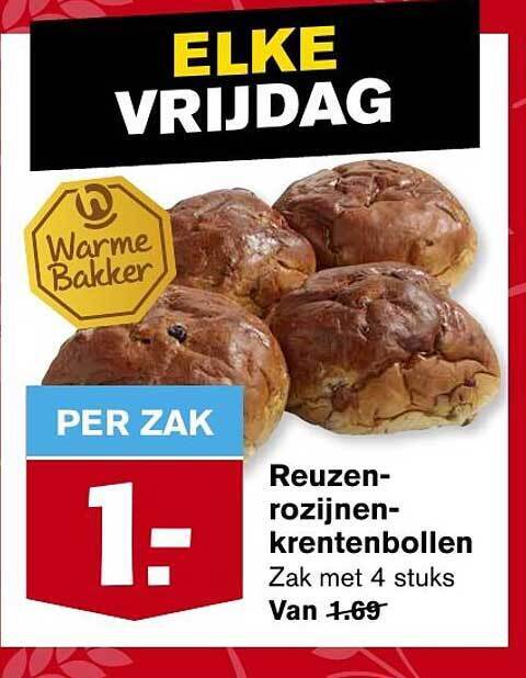 Reuzen Rozijnenkrentenbollen Aanbieding Bij Hoogvliet