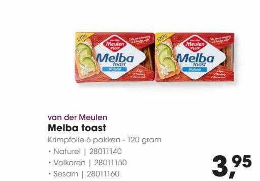 Van Der Meulen Melba Toast Aanbieding Bij HANOS