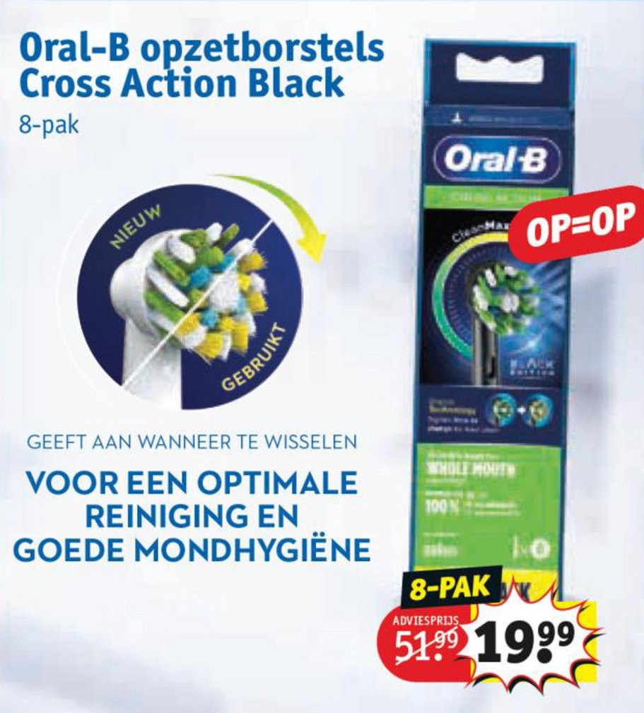 Oral B Opzetborstels Cross Action Black Aanbieding Bij Kruidvat