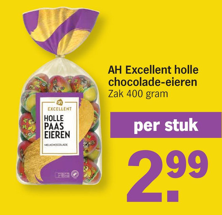 Ah Excellent Holle Chocolade Eieren Aanbieding Bij Albert Heijn