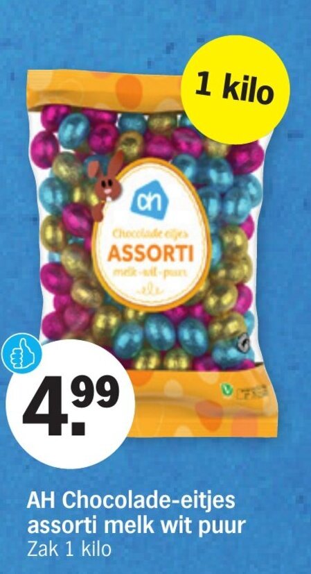 Ah Chocolade Eitjes Assorti Melk Wit Puur Aanbieding Bij Albert Heijn