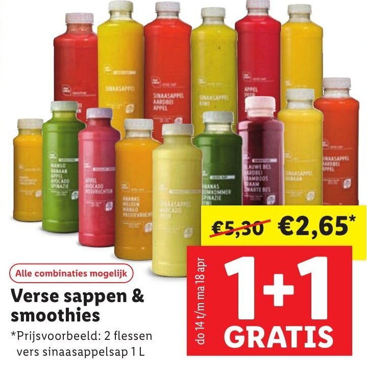 Verse Sappen Smoothies Aanbieding Bij Lidl