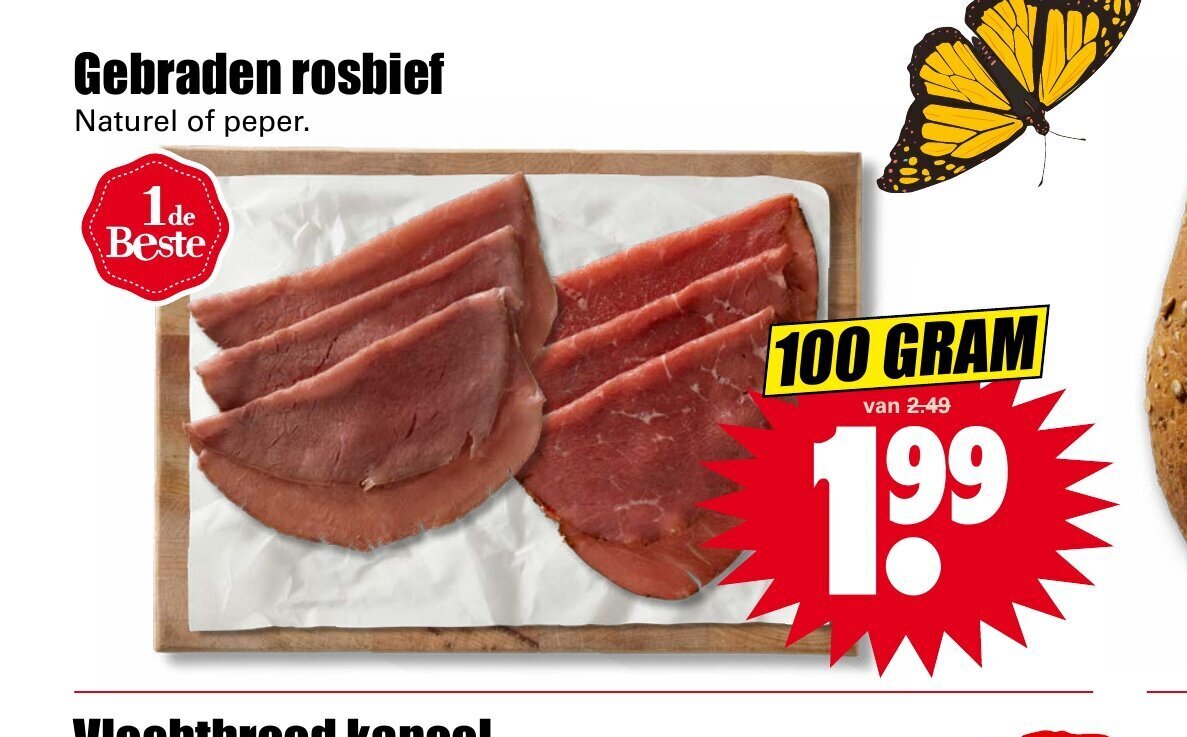 Gebraden Rosbief 100 Gram Aanbieding Bij Dirk