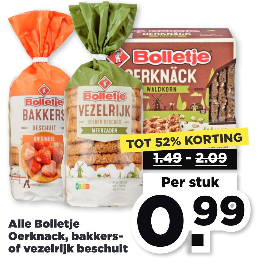 Alle Bolletje Oerknack Bakkers Of Vezelrijk Beschuit Aanbieding Bij Plus