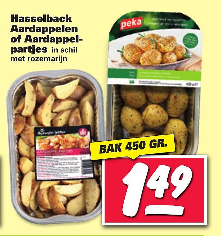 Hasselback Aardappelen Of Aardappelpartjes In Schil Aanbieding Bij