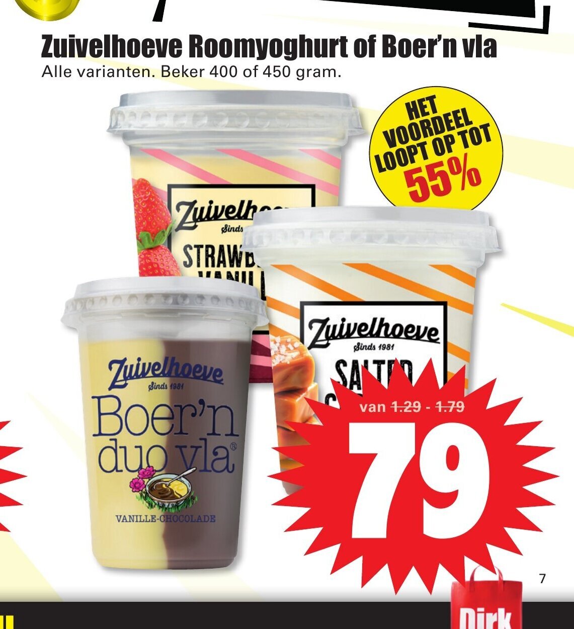 Zuivelhoeve Roomyoghurt Of Boer N Vla Beker 400 Of 450 Gram Aanbieding