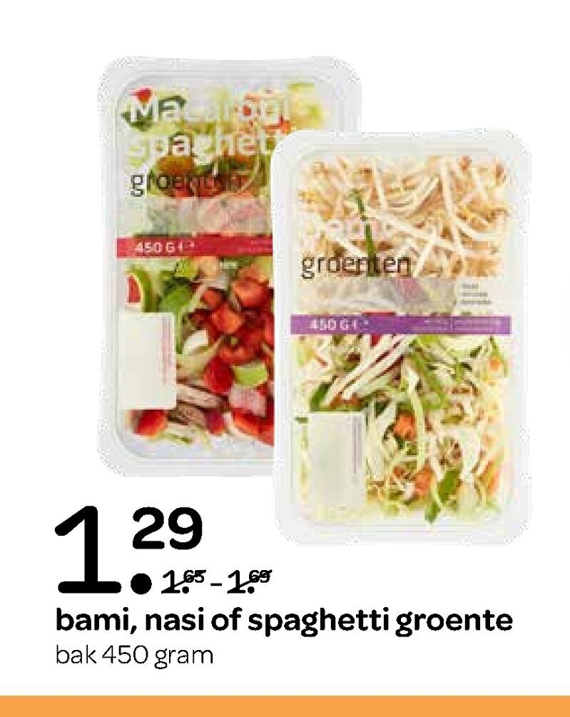 Bami Nasi Of Spaghetti Groente Bak Gram Aanbieding Bij Spar