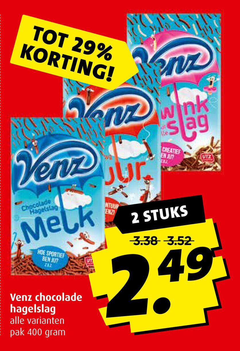 Venz Chocolade Hagelslag G Aanbieding Bij Boni