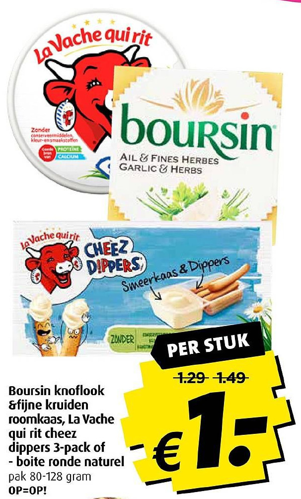 Boursin Knoflook Fijne Kruiden Roomkaas La Vache Qui Rit Cheez