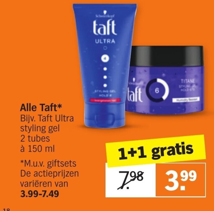 Alle Taft 150ml Aanbieding Bij Albert Heijn