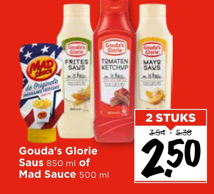 Gouda S Glorie Saus 850 Ml Of Mad Sauce 500 Ml Aanbieding Bij Vomar