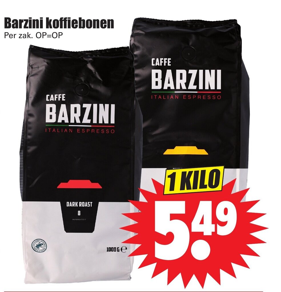 Barzini Koffiebonen Kilo Aanbieding Bij Dirk