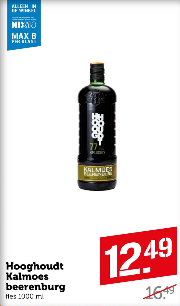 Hooghoudt Kalmoes Beerenburg Aanbieding Bij Coop