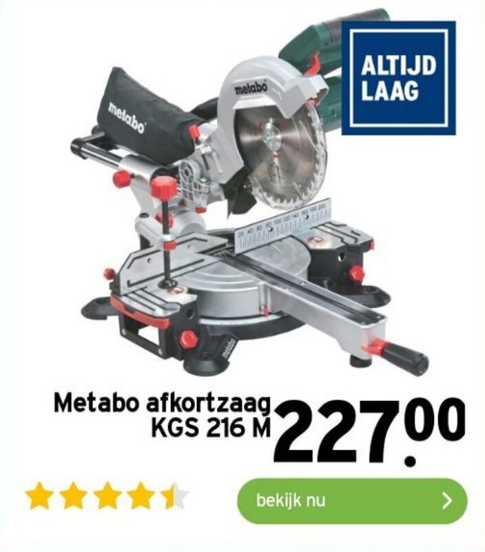 Metabo Afkortzaag KGS 216 M Aanbieding Bij GAMMA