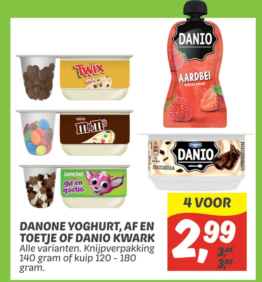 Danone Yoghurt Af En Toetje Of Danio Kwark Aanbieding Bij Dekamarkt