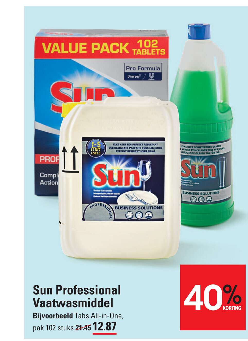 Sun Professional Vaatwasmiddel Pak 102 Stuks Aanbieding Bij De Kweker