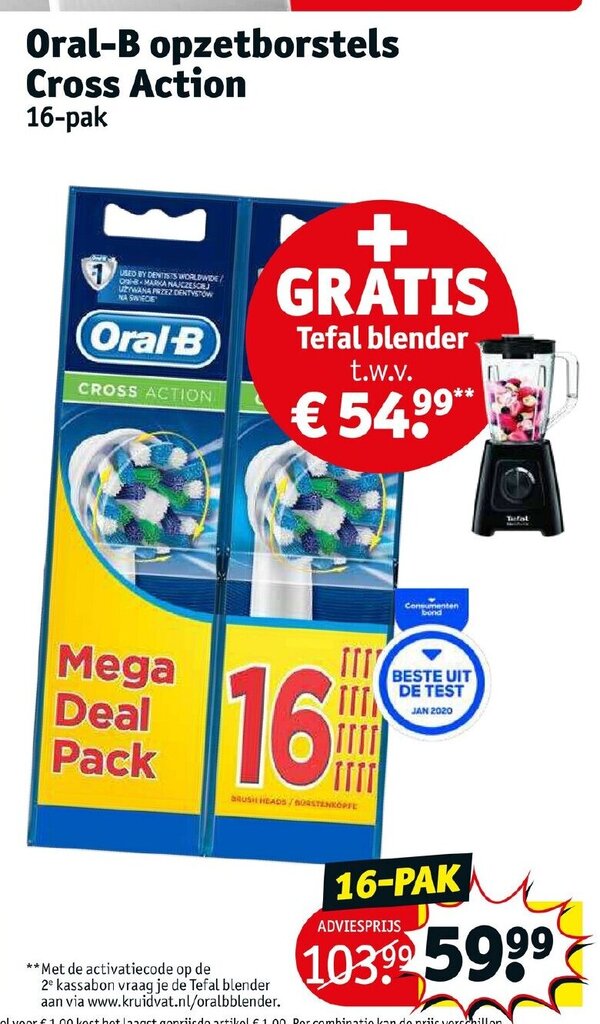 Oral B Opzetborstels Cross Actions Aanbieding Bij Kruidvat