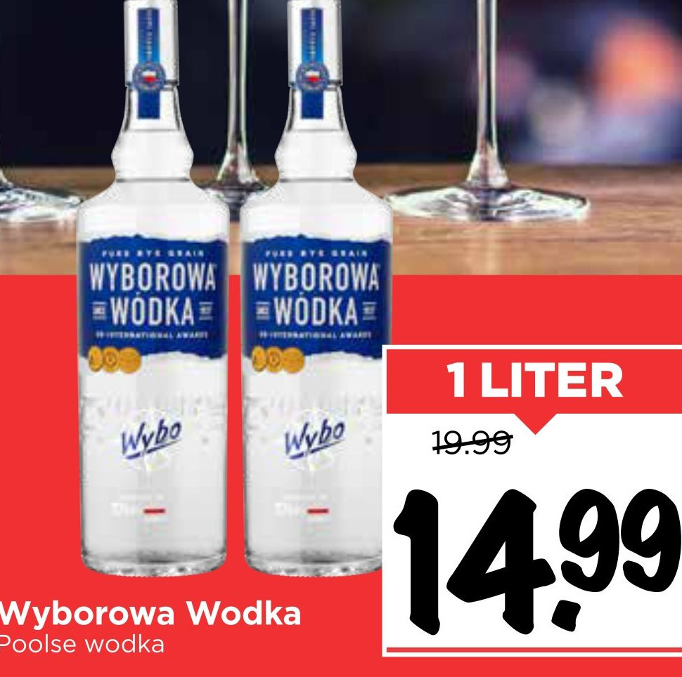 Wyborowa Wodka Poolse Wodka Aanbieding Bij Vomar Voordeelmarkt