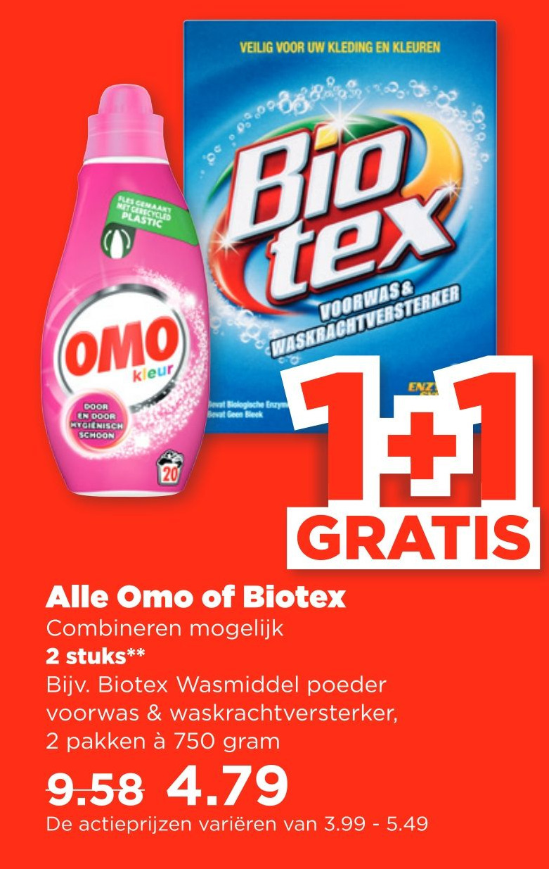 Alle Omo Of Biotex Aanbieding Bij PLUS