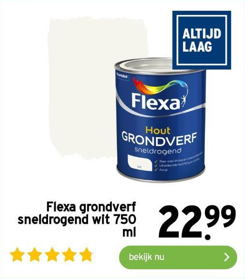 Flexa Grondverf Sneldrogend Wit 750 Ml Aanbieding Bij GAMMA