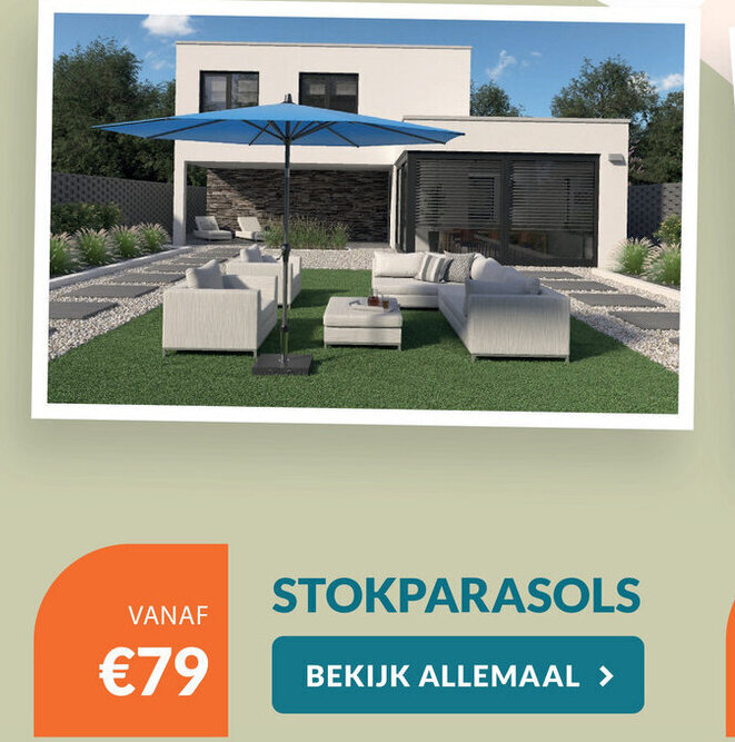 Stokparasols Aanbieding Bij Van Der Garde Tuinmeubelen