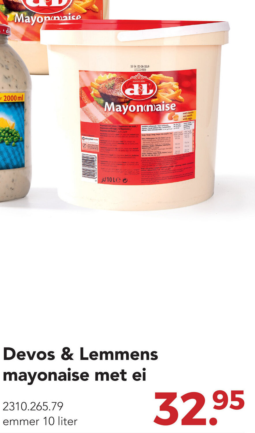 Devos Lemmens Mayonaise Met Ei Liter Aanbieding Bij Zegro