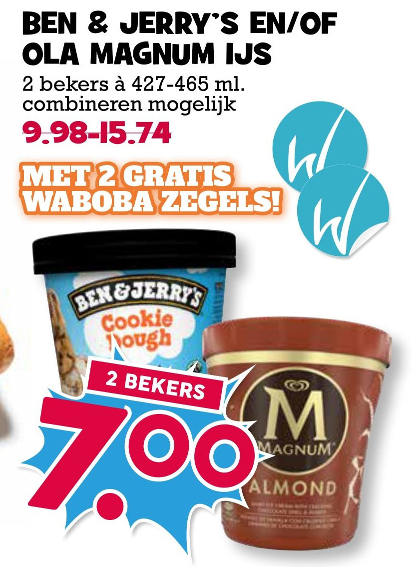 BEN JERRY S EN OF OLA MAGNUM IJS Aanbieding Bij Boon S Markt