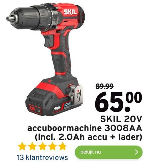 Skil V Accuboormachine Aa Incl Ah Accu Lader Aanbieding