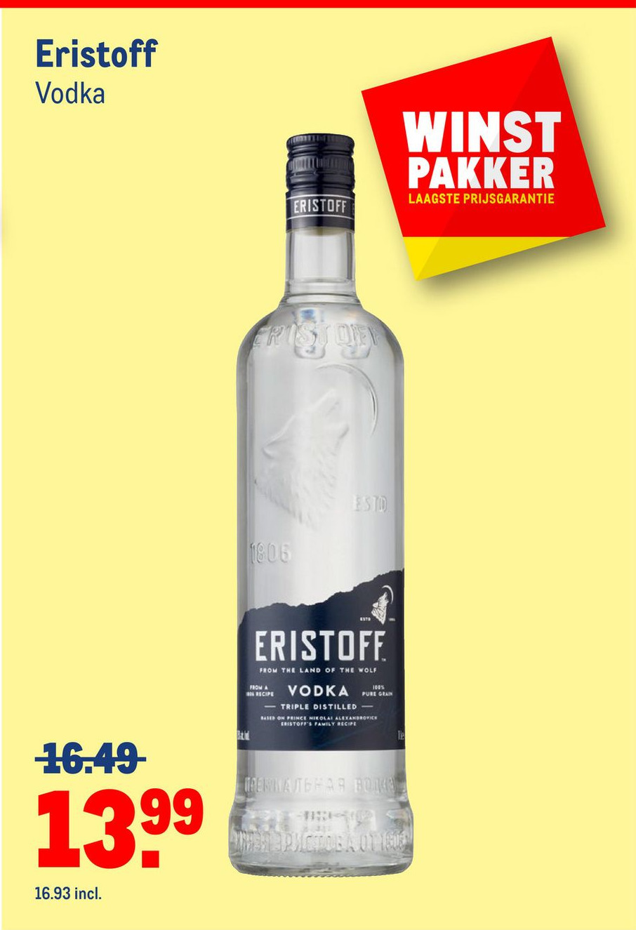 Eristoff Vodka Aanbieding Bij Makro