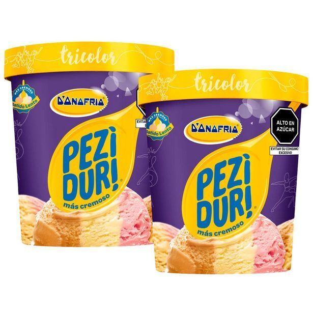 Pack helado peziduri tricolor nestlé cremoso pote 930ml x 2un oferta en