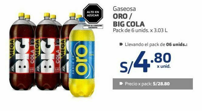 Gaseosa Oro Big Cola 6und X 3 03l Oferta En Makro