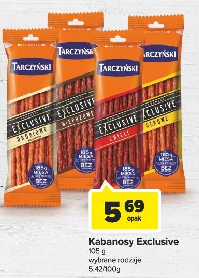 Promocja Kabanosy serowe Tarczyński Exclusive w Carrefour