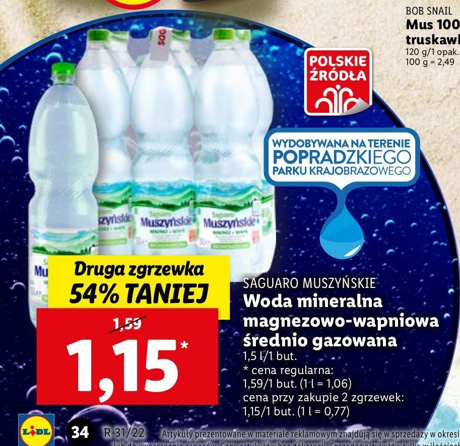 Promocja Woda średnionasycona saguaro muszyńskie w Lidl