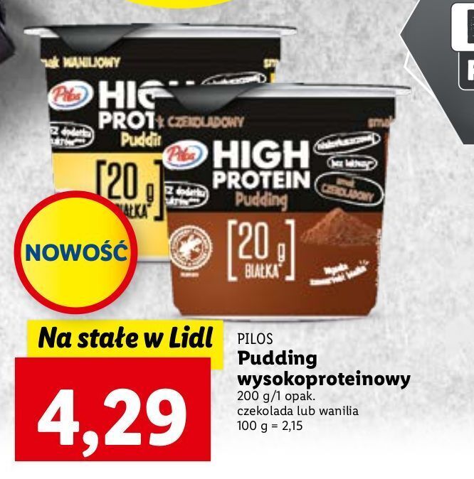 Promocja Pudding Proteinowy Czekoladowy Pilos High Protein W Lidl