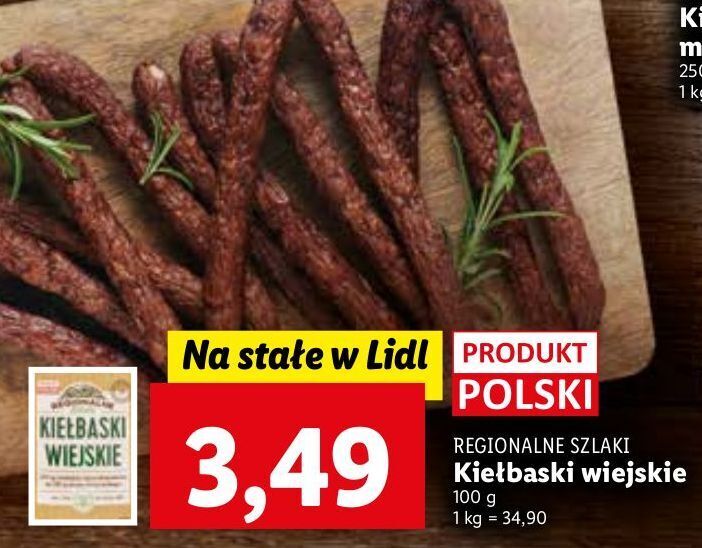 Promocja Kiełbaski wiejskie regionalne szlaki w Lidl