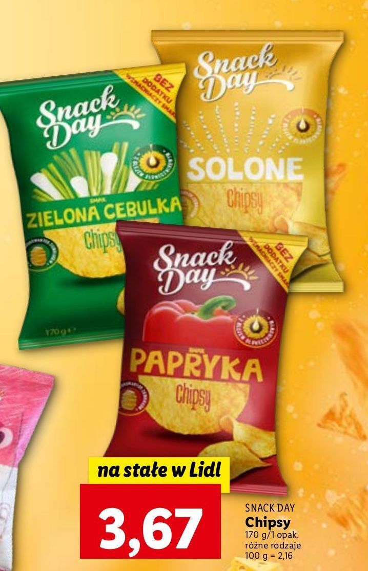 Promocja Chipsy Zielona Cebulka Snack Day W Lidl